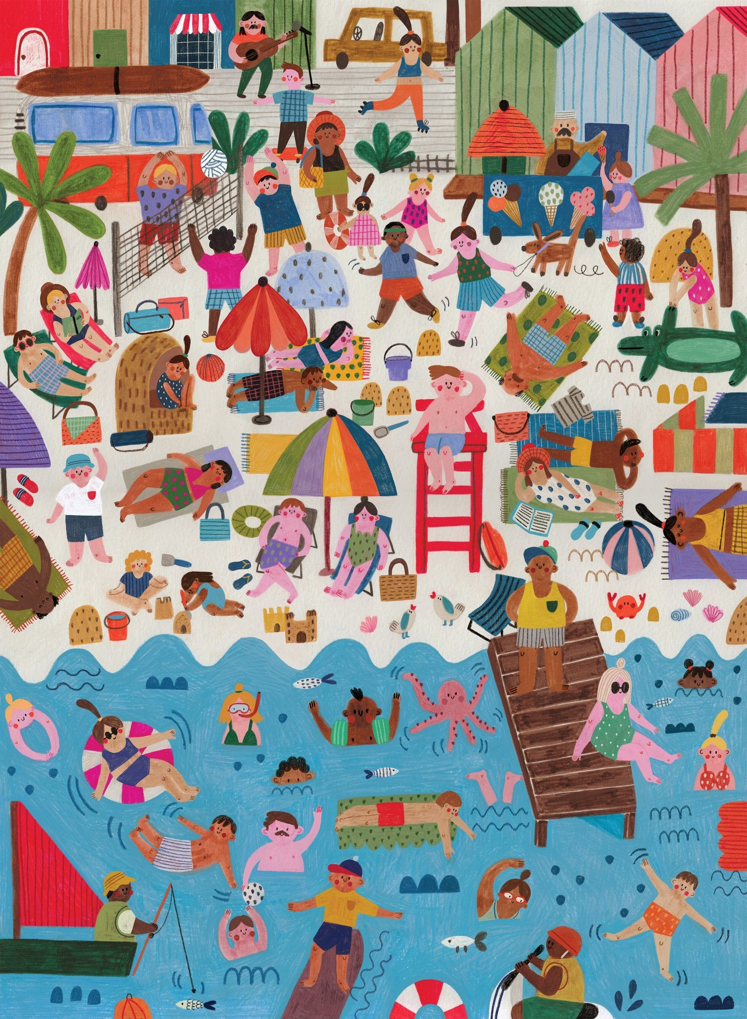 High Tides & Good Vibes 1000 Piece Jigsaw Puzzle - Beach Theme Challenging Puzzle for Adults & Teens - Perfect for Family Game Night, Relaxation & Home Decor
