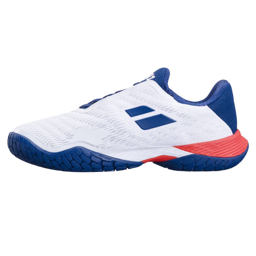 Babolat Propulse Fury 3 AC Men's Tennis Shoes - White & Blue | High-Performance Court Shoes for Competitive Play | Perfect for Hard Court Matches & Training Sessions