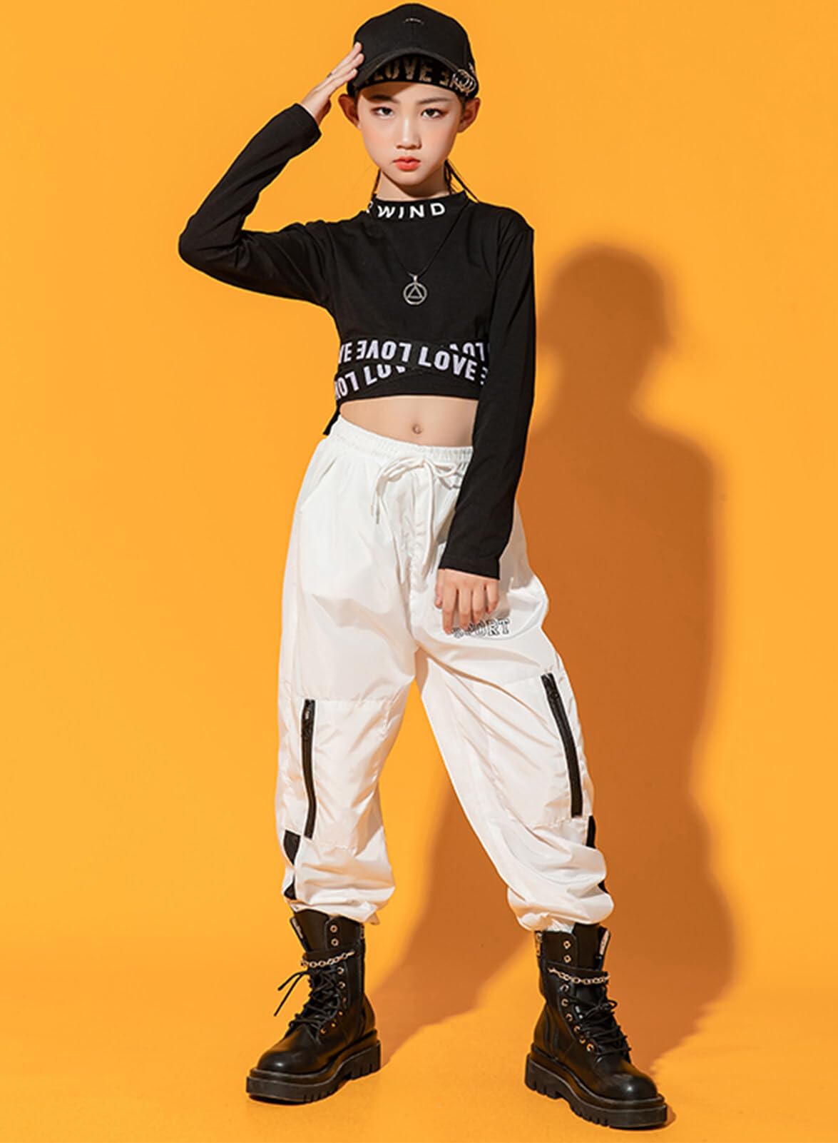 Happy Cherry Girls' Hip Hop Dance Outfits - Casual Loose Jogger Pants for Kids 3-15 Years | Lightweight Spring & Fall Trousers | Perfect for Dance Class, Streetwear & Playdates