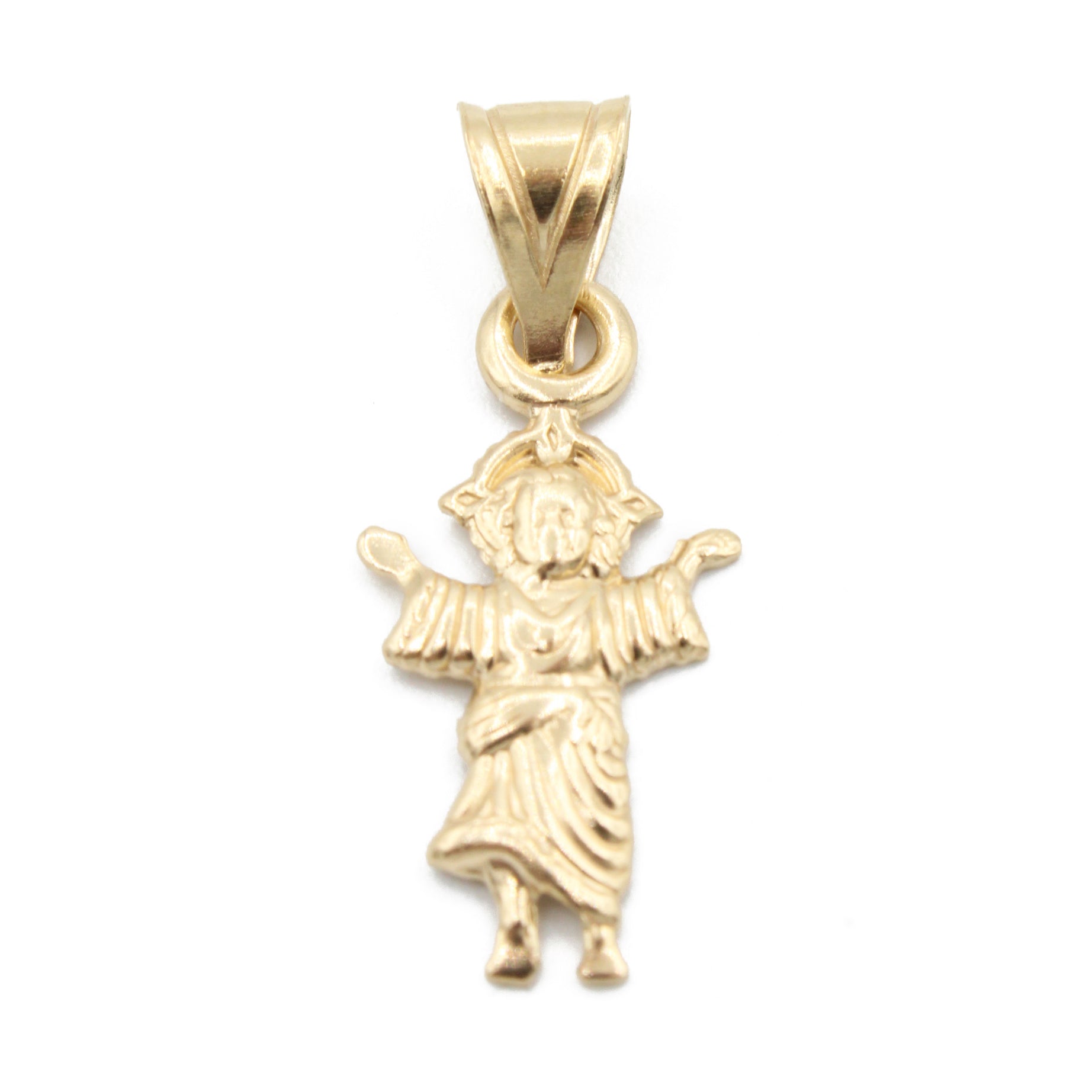 14K Gold Divino Niño Pendant Necklace - 1 Inch Religious Charm for Women & Men - Perfect for Baptism, First Communion & Spiritual Gifts