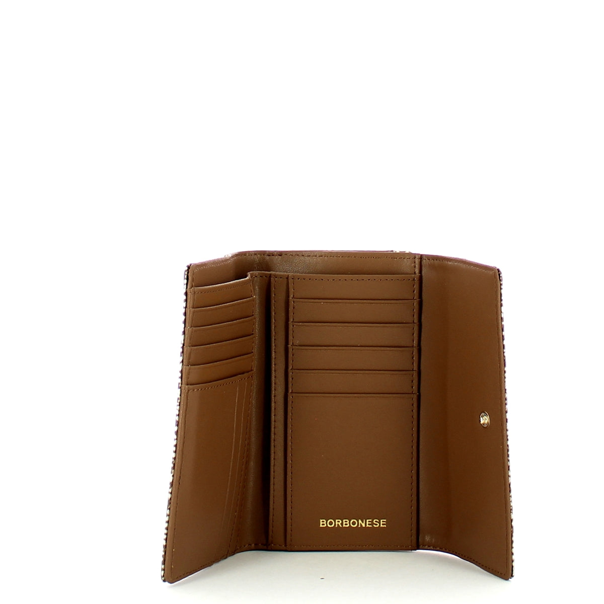 Borbonese Beige & Marrone Medium RFID Wallet - Eco-Friendly Recycled Nylon - Secure Credit Card Protection - Perfect for Travel, Shopping & Everyday Use