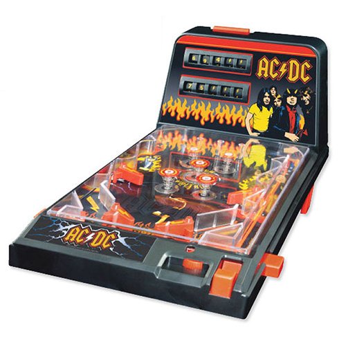 ICUP Inc. AC/DC Rock Band Themed Tabletop Pinball Machine - Compact Arcade Game for Home, Office & Game Room Entertainment