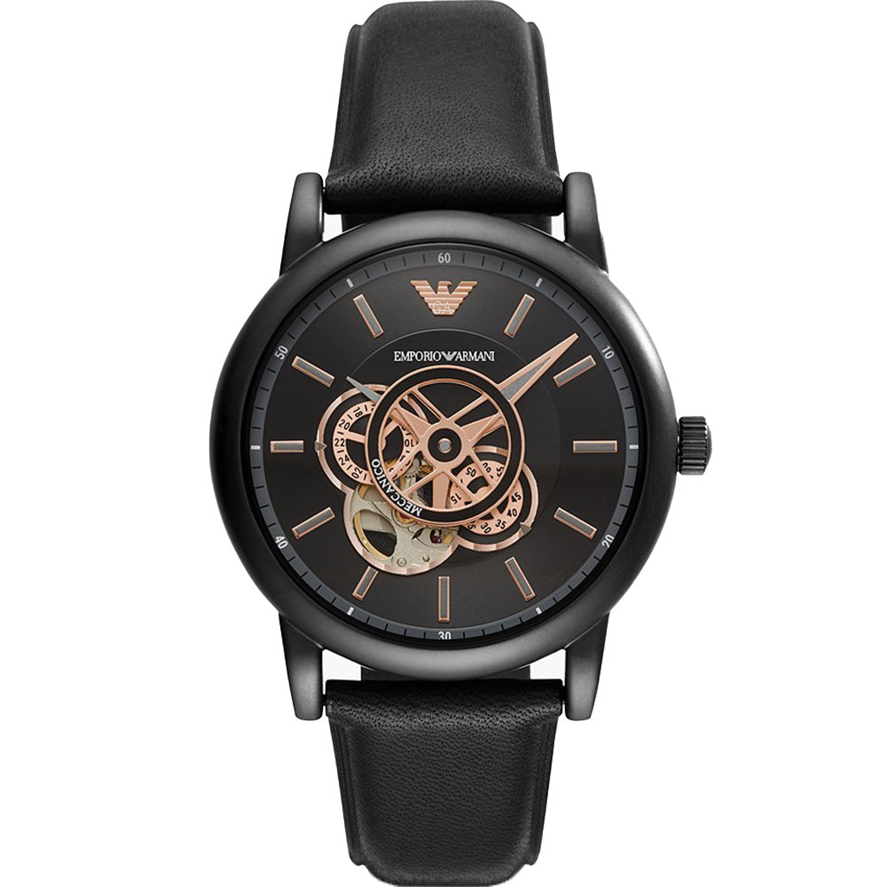 Emporio Armani Skeleton AR60012 Automatic Watch for Men - Luxury Stainless Steel Chronograph with Transparent Dial - Perfect for Business, Formal Events & Gift Giving