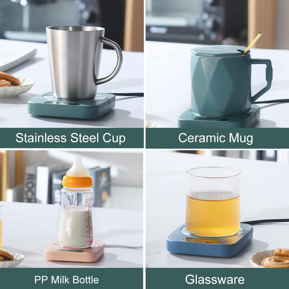 Premium Aluminum Coffee Mug Warmer - Safe & Reliable Heating Coaster for Coffee, Tea, Cocoa, Milk (4