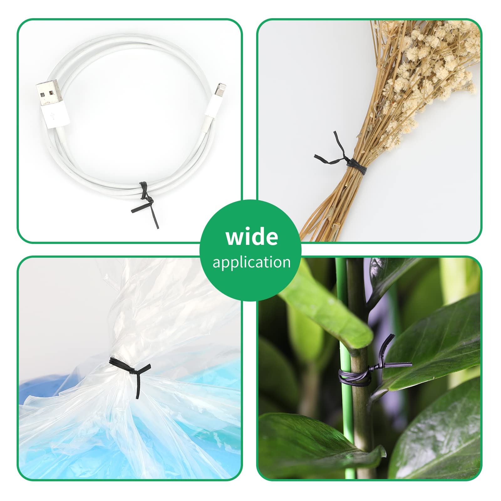 KINGLAKE 328 Feet Sturdy Plastic Garden Plant Twist Ties - Heavy Duty Multi-Purpose Plant Support for Vines, Flowers, Tomatoes - Ideal for Gardening, Landscaping, and DIY Projects