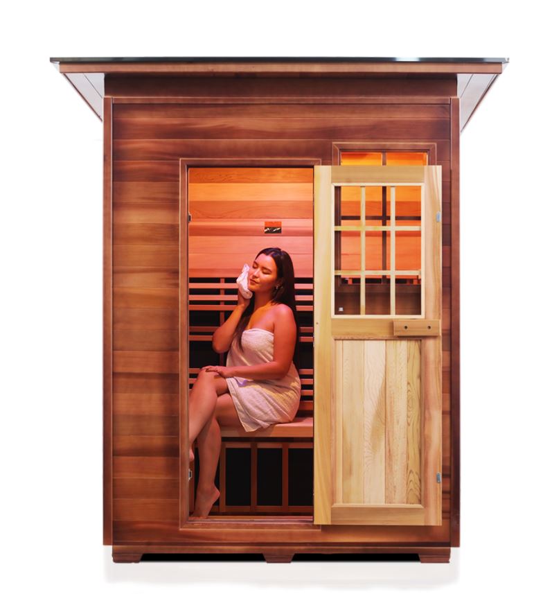 Enlighten Sauna Sapphire 3-Person Infrared & Traditional Home Sauna with Premium Wood Construction - Perfect for Home Spa, Relaxation & Detox Therapy (Model H 16377)