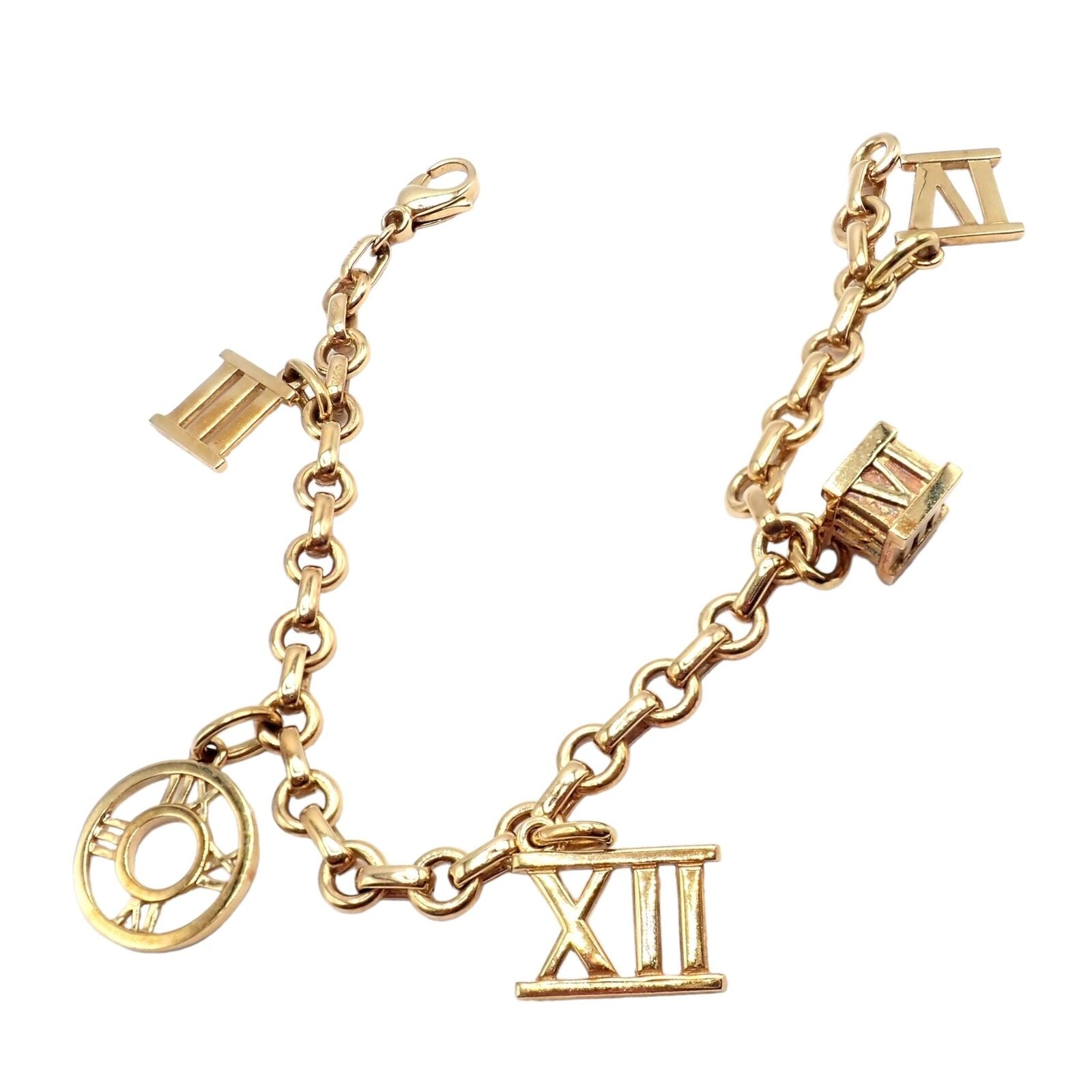 Vintage Tiffany & Co. 18k Yellow Gold Atlas Charm Bracelet 2003 - Elegant Jewelry for Women, Perfect Gift for Anniversary & Special Occasions