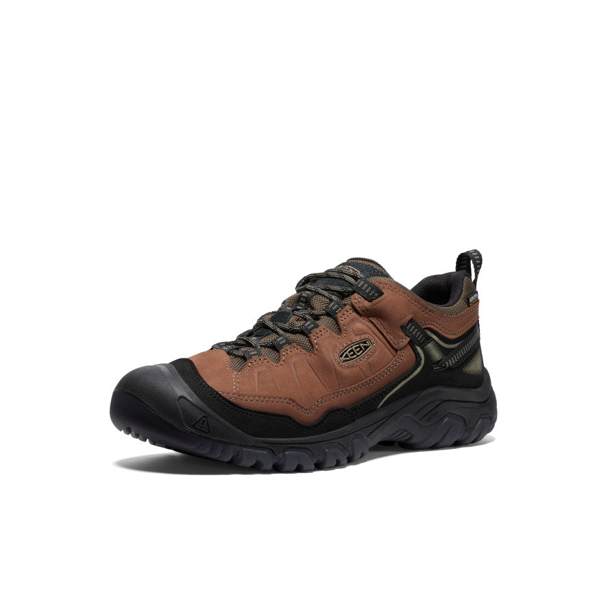 Men's Targhee IV Wide Waterproof Hiking Shoes - Bison/Black | Durable Outdoor Trekking Boots for Trail Running & Mountain Climbing