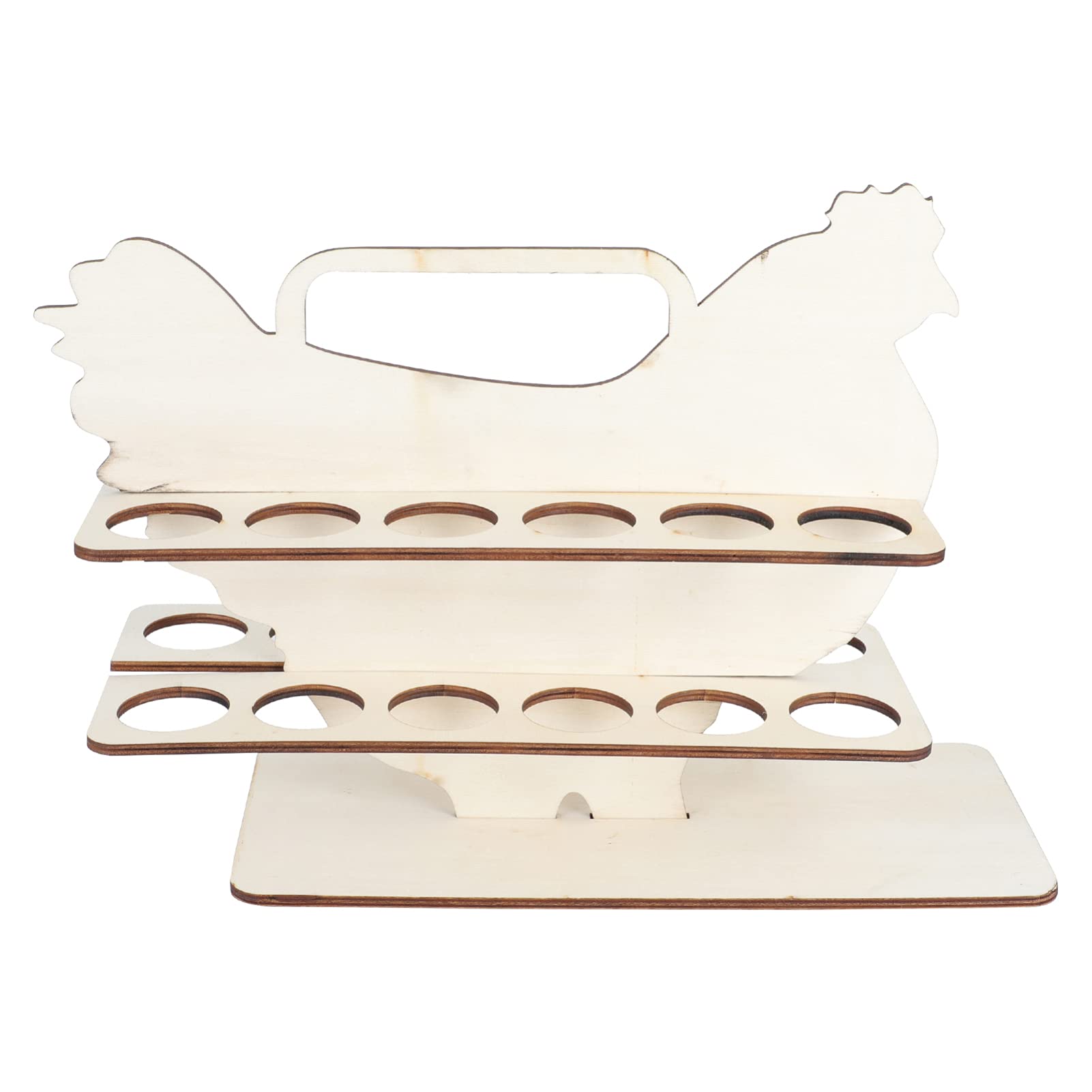 DOITOOL 2-Tier Wooden Egg Holder - Kitchen Countertop Egg Storage Rack & Dispenser for Fresh Eggs, Deviled Eggs - Perfect for Breakfast Buffets, Brunch Parties & Farmhouse Style Kitchens