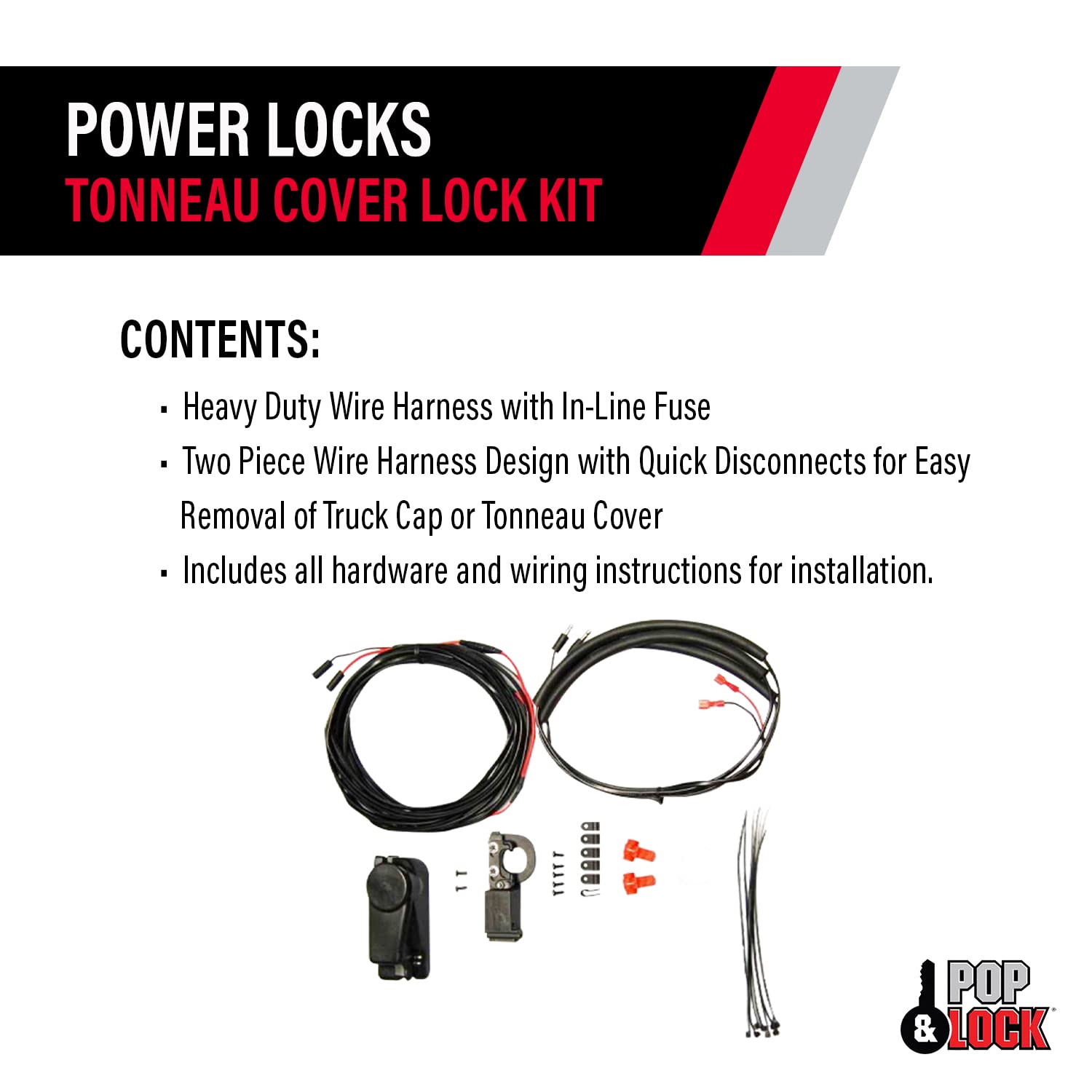 Pop & Lock PL9772 Power Lock Kit - No Handle Included | Secure Truck & Trailer Tailgates | Heavy Duty Vehicle Security Solution