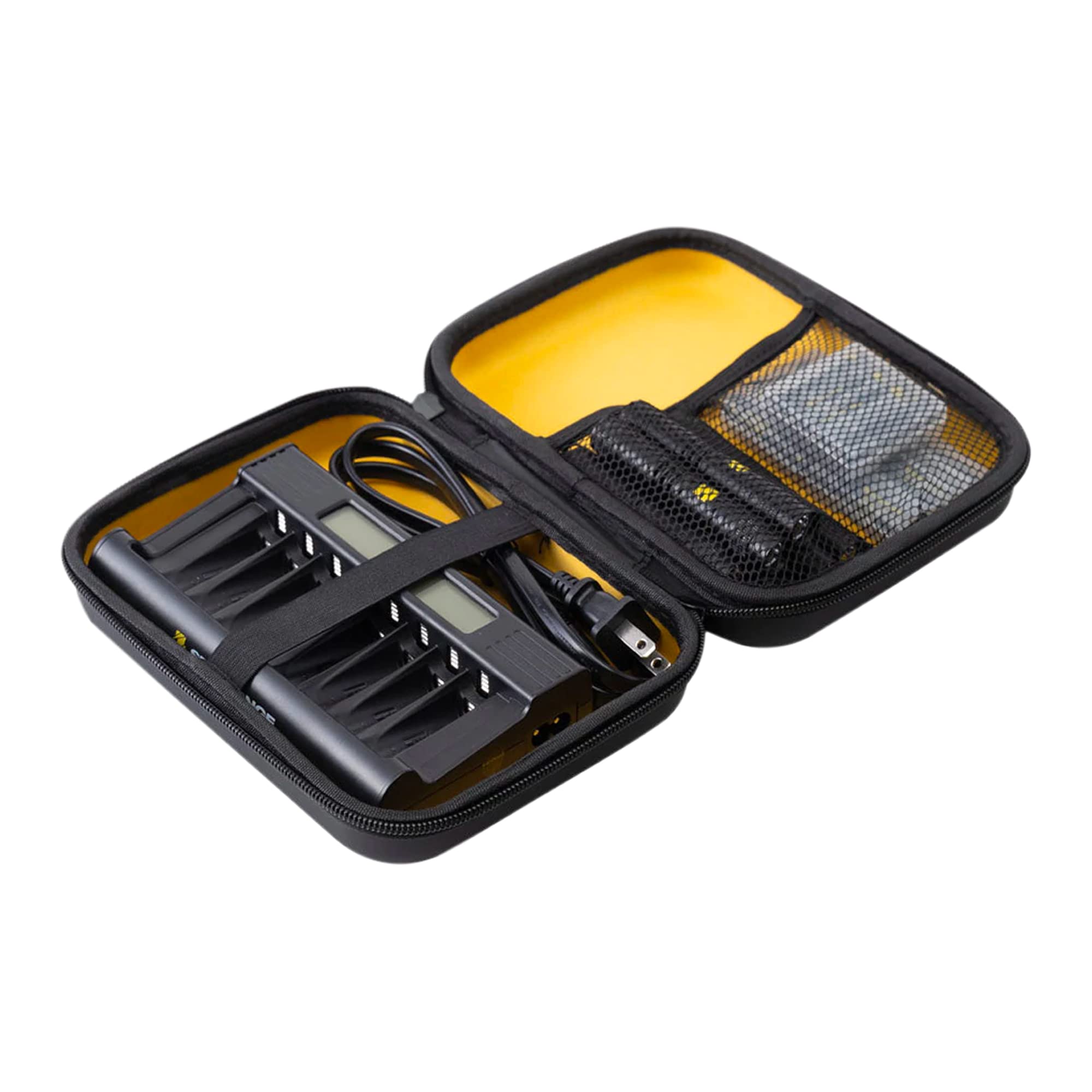 SpySponge Pro Charging Kit with LED Lights - Rechargeable Batteries, Fast Charger & Portable Carrying Case - Perfect for Travel, Camping, and Emergency Power Backup