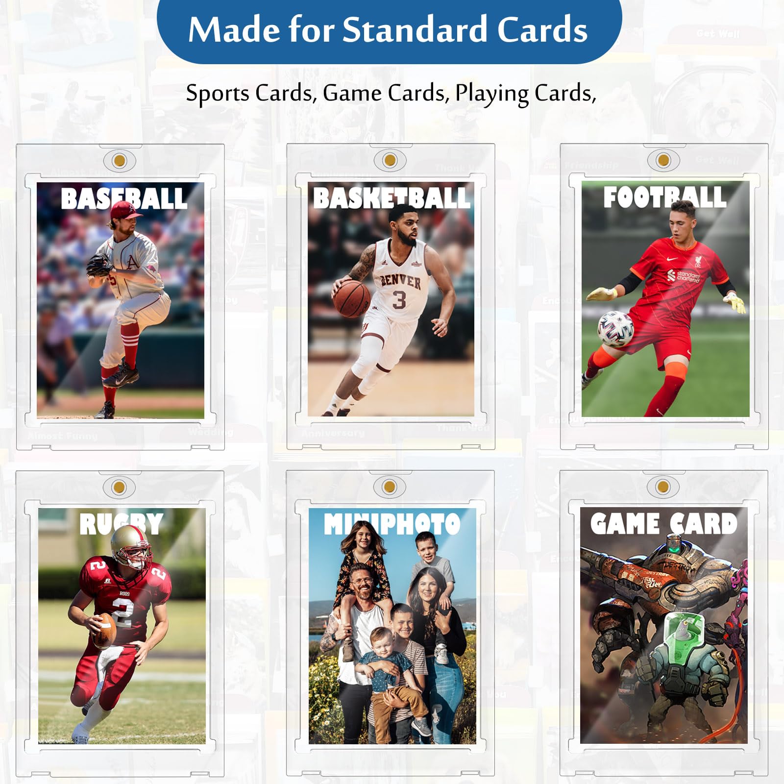 VAFOFO 100-Pack Magnetic Card Holders - 35PT Hard Plastic Protectors for Trading Cards, Sports Cards & MTG Cards | Durable Card Sleeve Case for Collectors & Gaming Enthusiasts | Perfect for Storage, Display & Protection of Valuable Cards