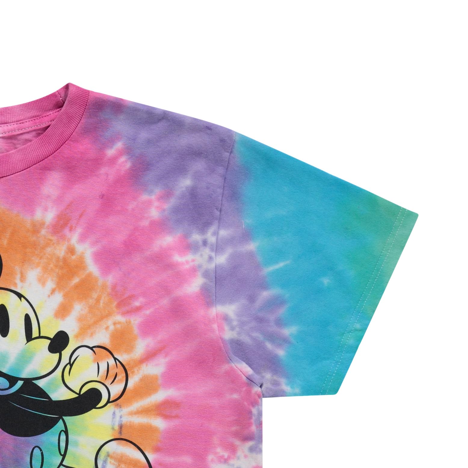 Disney Mickey Mouse Tie Dye Graphic T-Shirt for Men - Classic Vintage Wash Cotton Tee - Casual Wear for Theme Parks, Disney Trips & Everyday Outfits