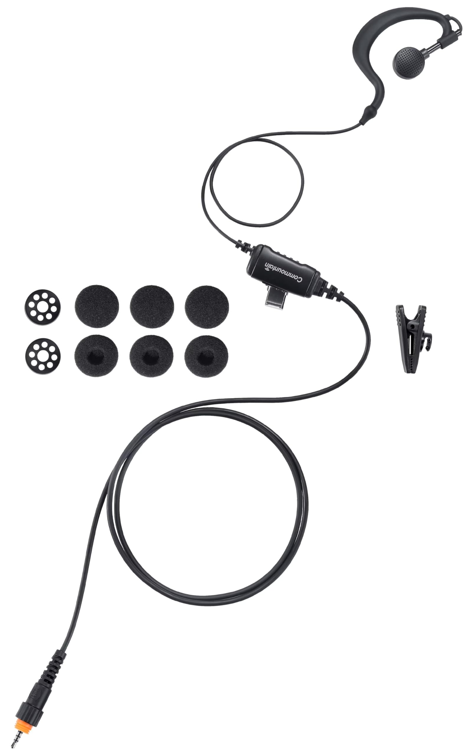 Commountain Noise Cancelling Earpiece with Mic - Compatible with Motorola Radios CLP1010, CLP1040, CLP1060 - G Shape Earhook Headset for Clear Communication - Perfect for Security, Construction & Warehouse Workers