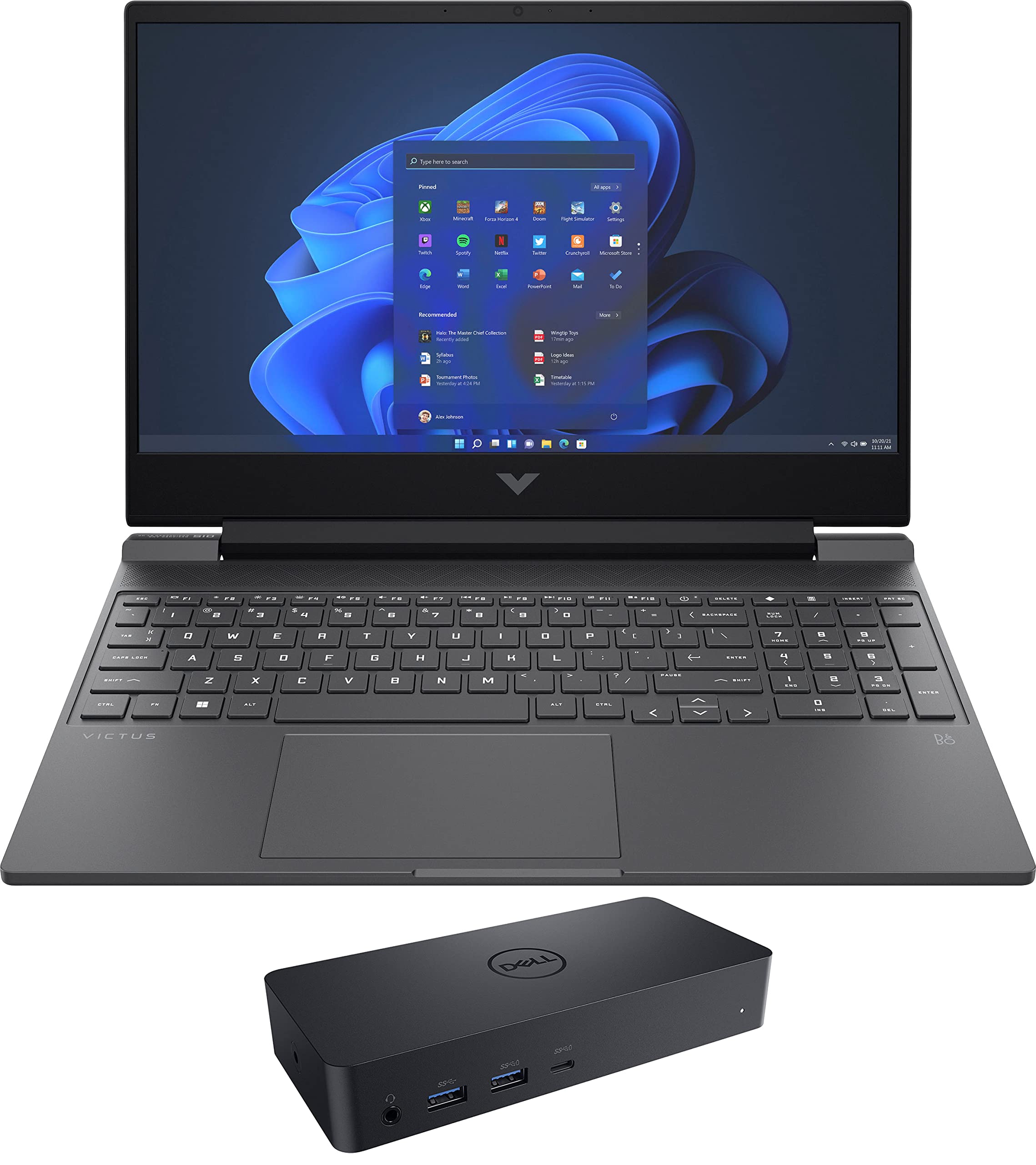 HP Victus 15-fa0031dx Gaming Laptop - Intel Core i5-12450H 8-Core Processor, 16GB RAM, 4TB PCIe SSD, NVIDIA GeForce GTX 1650, 15.6