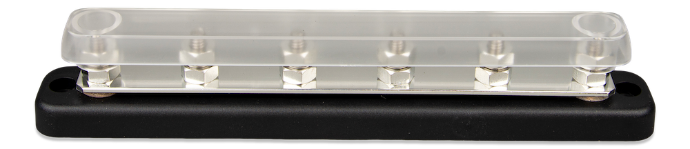 150A 6P Busbar with PC Cover - High Current Electrical Connector for Solar Panel Systems, Battery Banks, and Power Distribution Applications