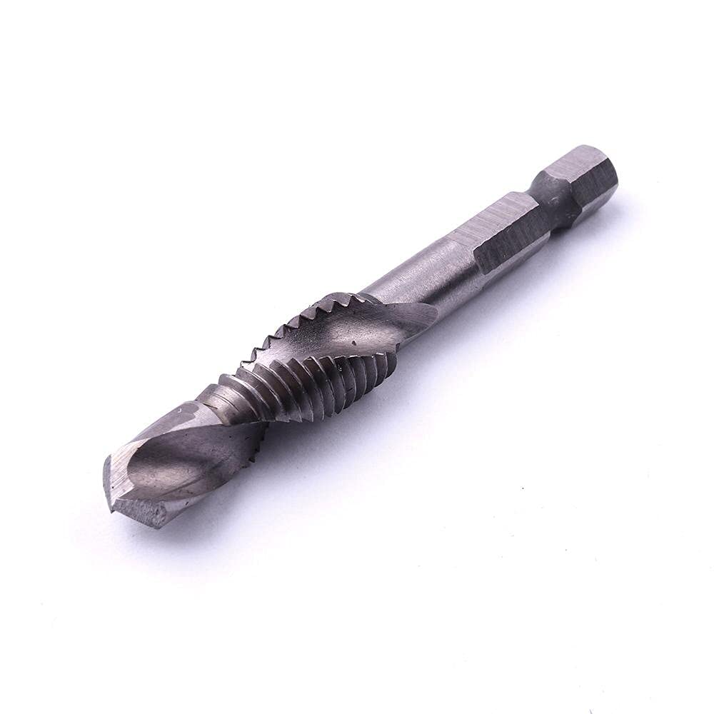 HSS Hex Shank Spiral Point Metric Thread Tap Drill Bits - M3x0.5 Hole Diameter for Metalworking, Woodworking & DIY Projects