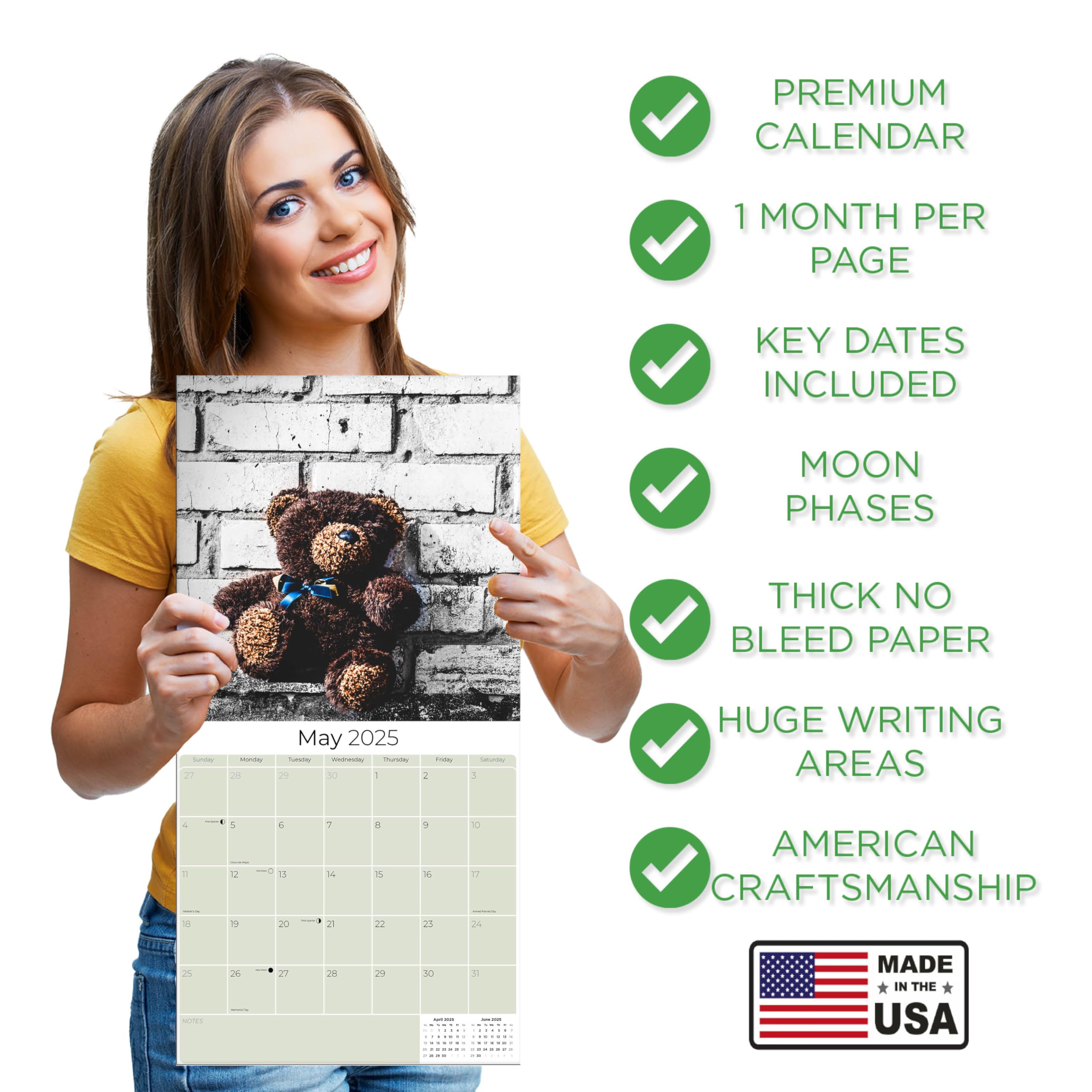 2024-2025 Teddy Bear Wall Calendar - 12