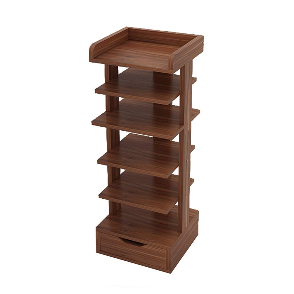 ZYLBDNB 5-Tier Shoe Rack for Closet - Space Saving Multi-Layer Shoe Storage Organizer with Dustproof Design, Sturdy Teak Brown Shoe Shelf for Entryway, Bedroom & Mudroom Organization (Large Size, Brown)