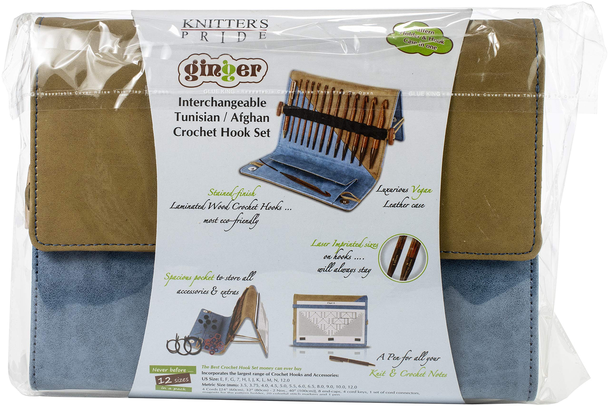Knitter's Pride Ginger Tunisian Crochet Hook Set - 9 Sizes for Perfect Stitches | Premium Ergonomic Crochet Hooks for Tunisian & Afghan Crochet | Ideal for Blankets, Scarves & Home Decor Projects