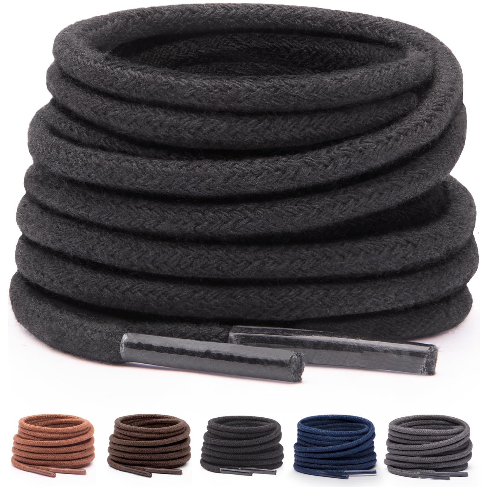 Premium Dress Shoe Laces for Men - Round Oxford Shoelaces in Multiple Colors & Lengths (30-45 Inches) - Perfect for Business, Formal Events & Office Wear