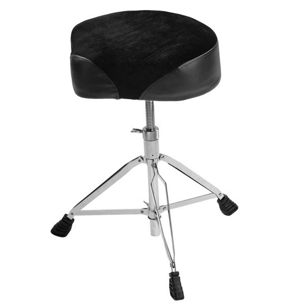 WEIYV Adjustable Drum Throne Stool - Heavy Duty Drum Seat with Saddle Design, 49-60cm Height, Black - Perfect for Electric Drums, Acoustic Drums, and Band Practice
