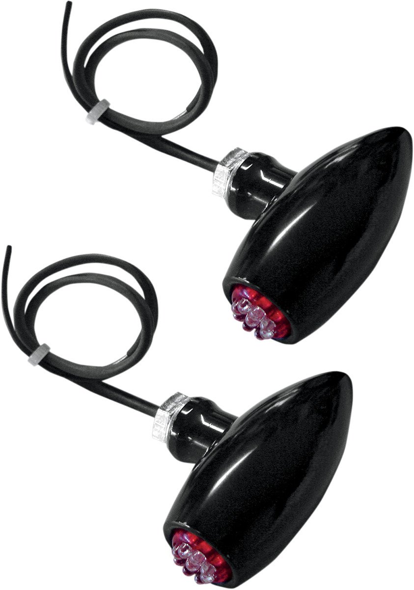 Joker Machine Astro LED Marker Lights - Black & Red Center Mount for Motorcycles (2005-2022 Models) - Waterproof & Durable for Night Riding & Safety Visibility