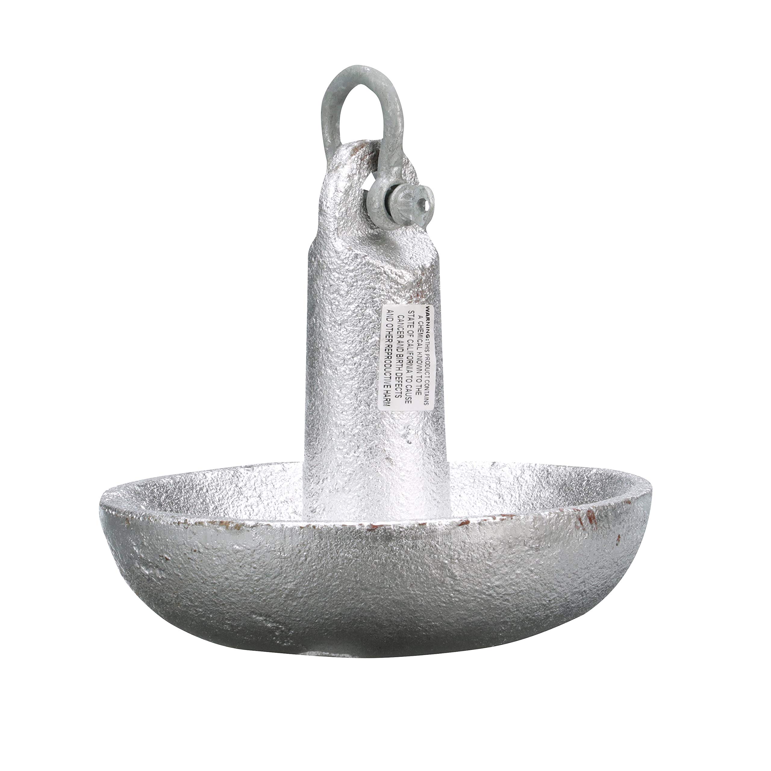 Seachoice Mushroom Anchor - Heavy Duty Cast Iron with Aluminum-Painted Silver Finish - Perfect for Boat Mooring, Dock Anchoring & Marine Applications