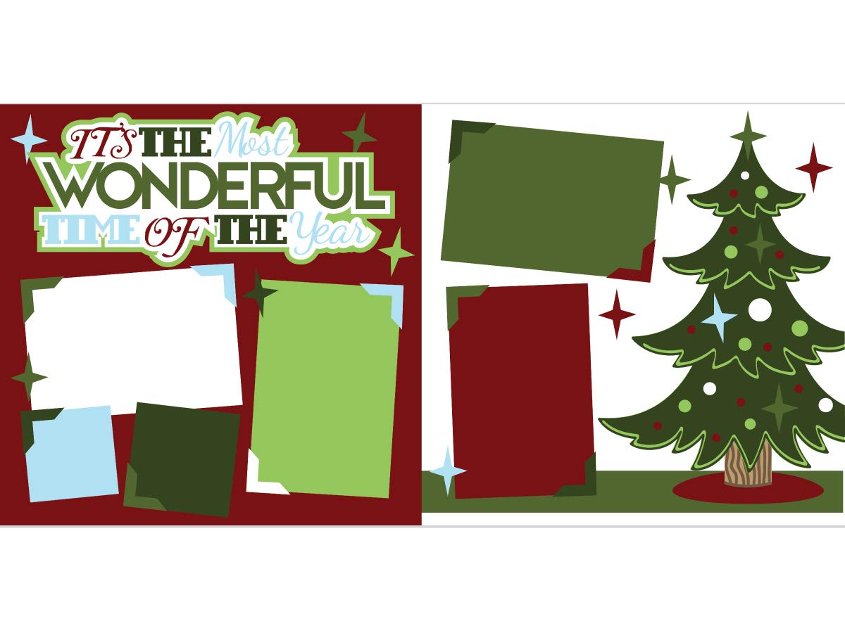 Christmas Scrapbook Page Kit - Holiday Memory Album Supplies for DIY Cards, Photo Albums & Gift Scrapbooking (12x12 Inch)