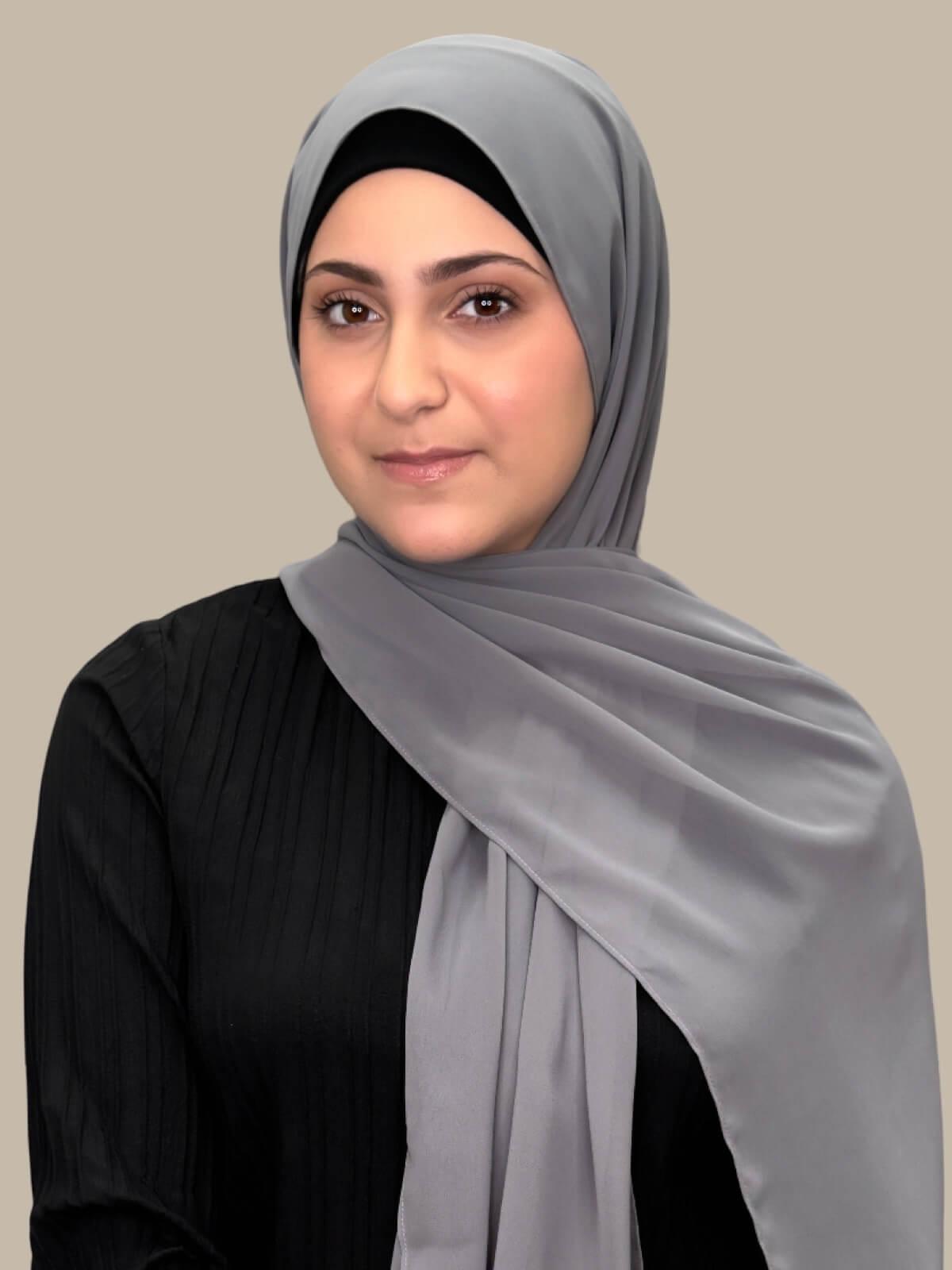 Luxury Chiffon Hijab for Women - Modish Girl Fossil Grey Scarf - Perfect for Daily Wear, Prayer, and Special Occasions