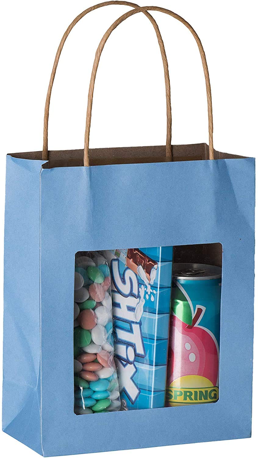 Hammont Kraft Paper Gift Bags with Handles - Bulk 200 Pack Medium Size (7.75