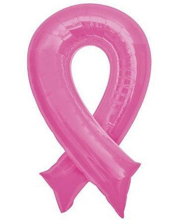 Pink Foil Ribbon Balloon for Breast Cancer Awareness - Support & Fundraising Decor for Events, Walks & Survivor Celebrations