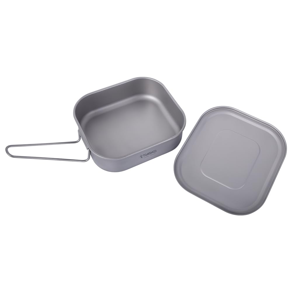 Premium Titanium Lunch Box - Lightweight & Durable Camping Bento Box with Foldable Handle & Secure Lid - Perfect for Outdoor Cooking, Camping, Hiking, Backpacking & Picnics - Ideal for Meal Prep, Office Lunch & Travel Food Storage