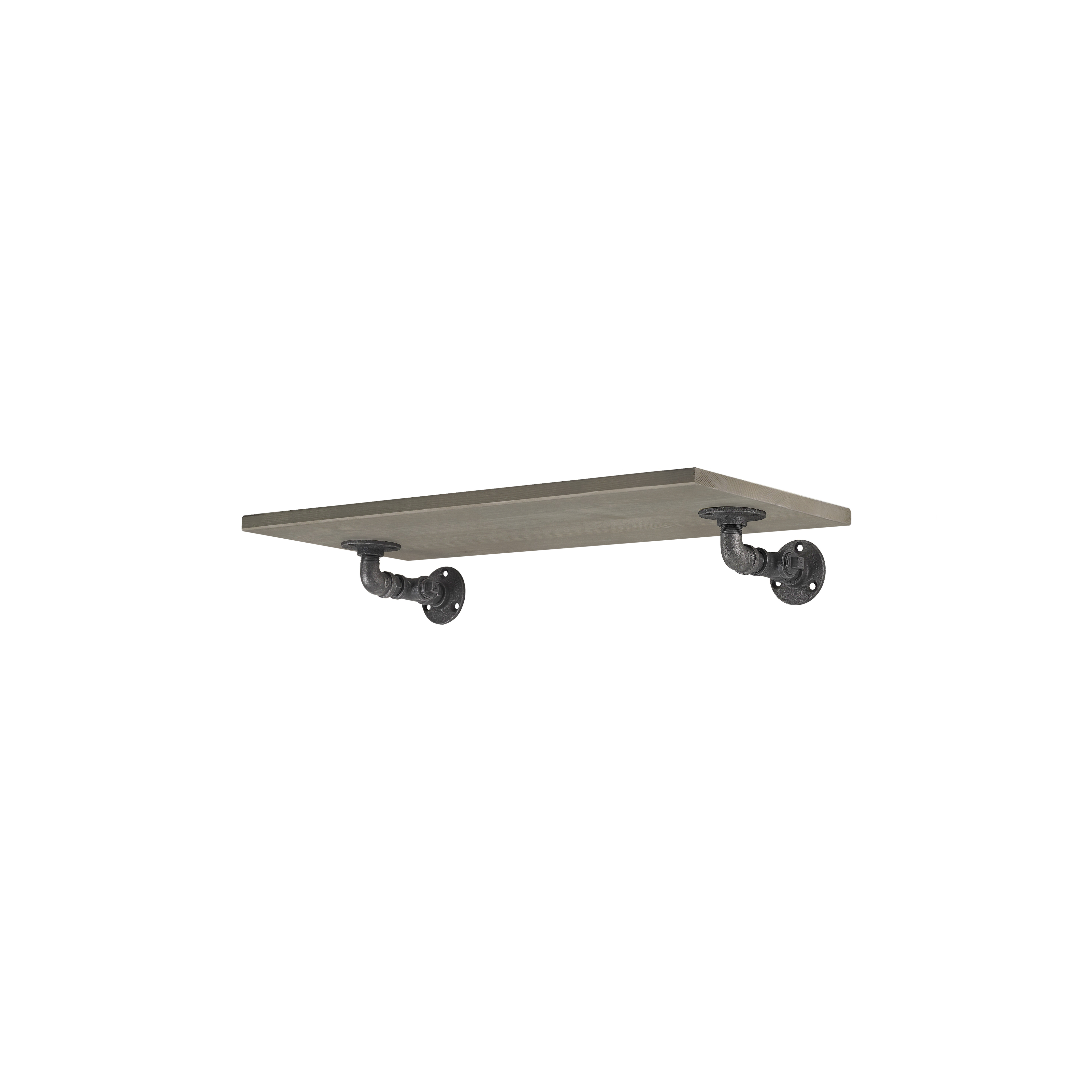 Vintage Shelf with Cast Iron Brackets - Rustic Wall Shelves for Home Decor, Kitchen, Bathroom & Living Room Storage