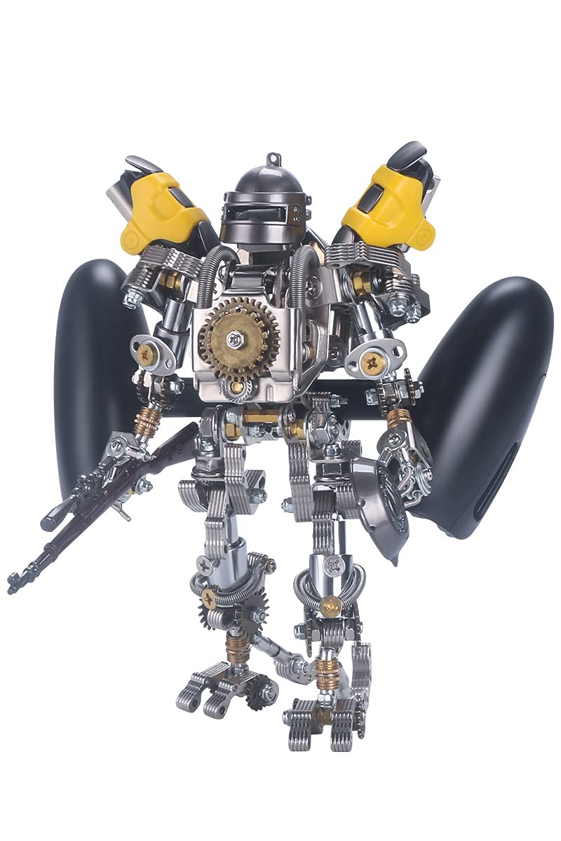Steampunk Robot 3D Metal Puzzle Kit - DIY Mechanical Soldier Model with Phone Holder | Brain Teaser Building Set for Adults & Kids | Perfect for Office Decor, STEM Learning & Collector's Display