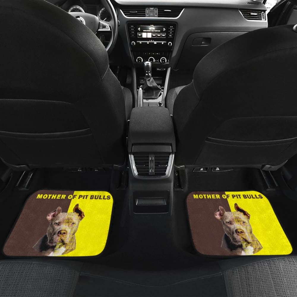 Premium Brown & Yellow Pitbull Themed Car Floor Mats - Non-Slip, Heavy Duty Protection for Trucks, SUVs & Vehicles - Perfect for Dog Lovers & Pet Owners