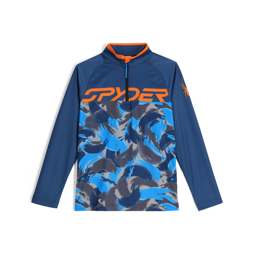 Spyder Junior Camo 1/2 Zip Fleece Pullover 2025 - Warm Kids Winter Jacket for Outdoor Activities & Snow Sports