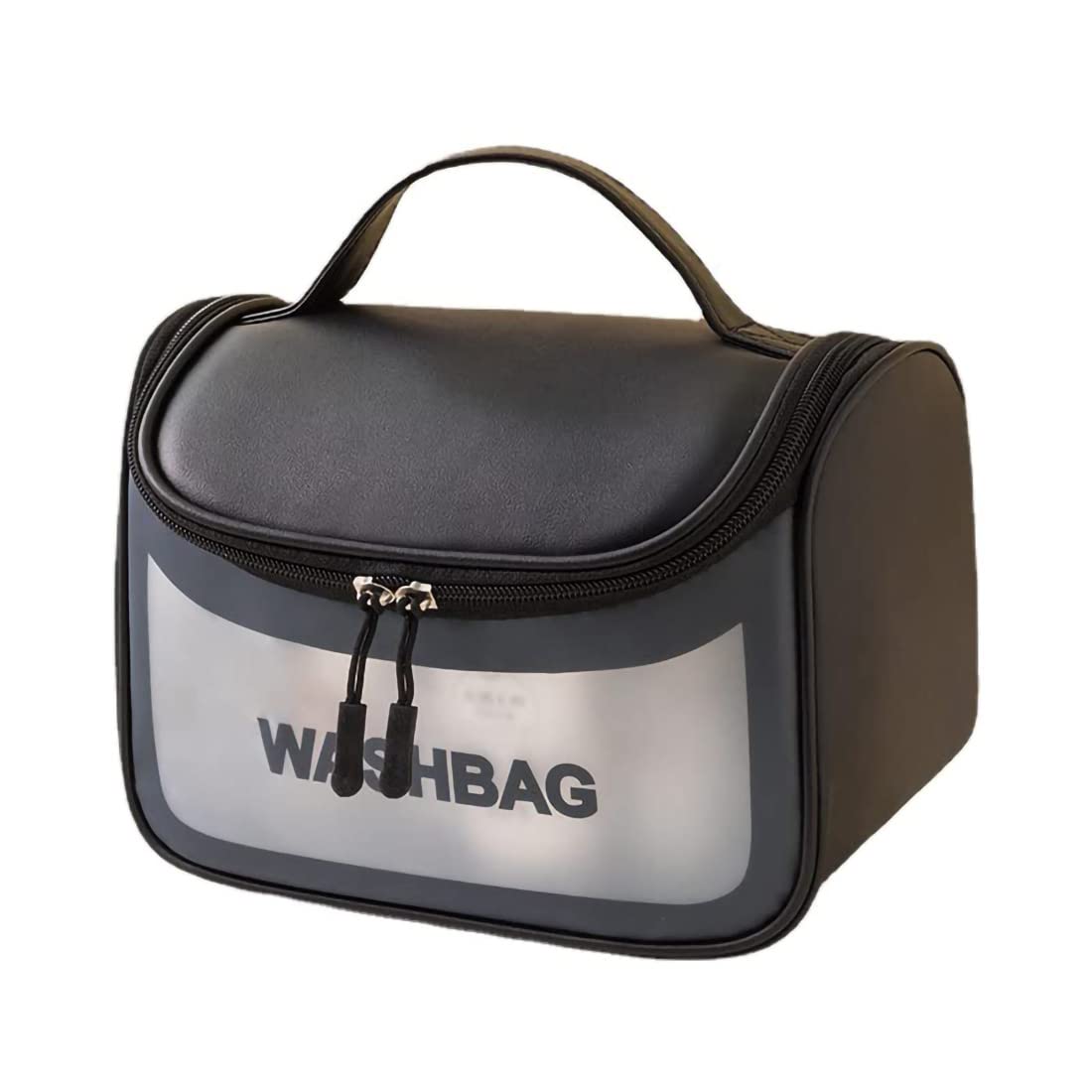Anayo Large Cosmetic Organizer Bag for Women - Waterproof Makeup Pouch with Zipper, Travel Toiletry Storage Wash Bag - Perfect Gift for Girls & Women (Black) - Ideal for Travel, Gym & Daily Use