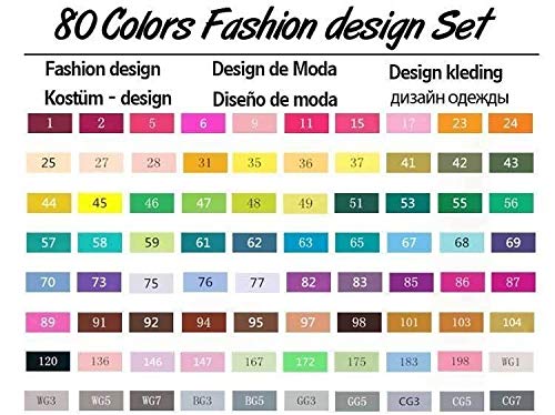 Cobaka 40/60/80/168 Color Dual Tip Alcohol Markers Set - Professional Sketch Drawing Pens for Artists, Animation & Fashion Design - Includes 6 Bonus Gifts (Perfect for Clothing Design, Illustration & Calligraphy)