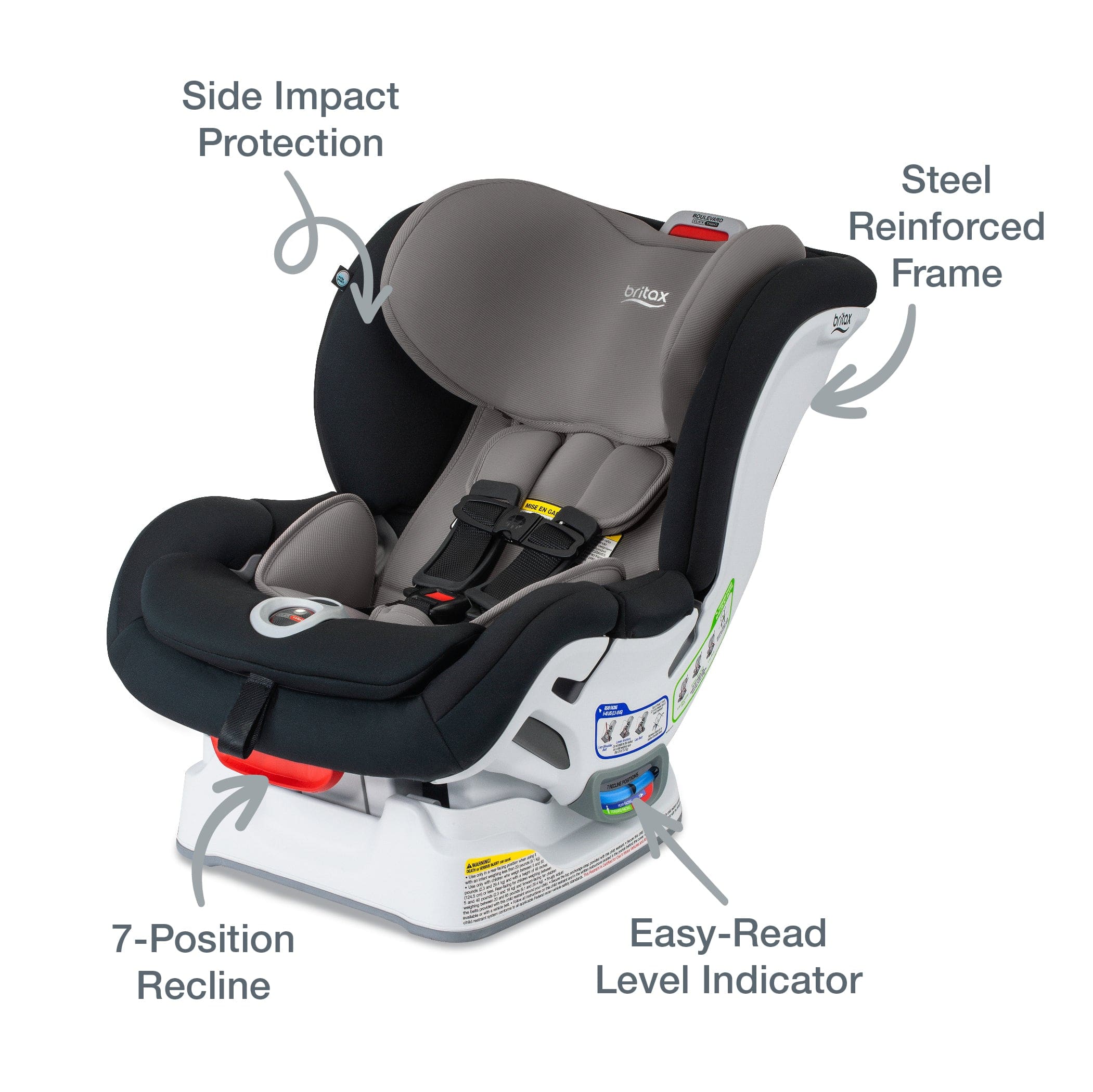 Britax Boulevard ClickTight Convertible Car Seat - SafeWash Fabric | Rear & Forward Facing | Easy Installation | For Babies & Toddlers | Perfect for Family Travel & Daily Commutes
