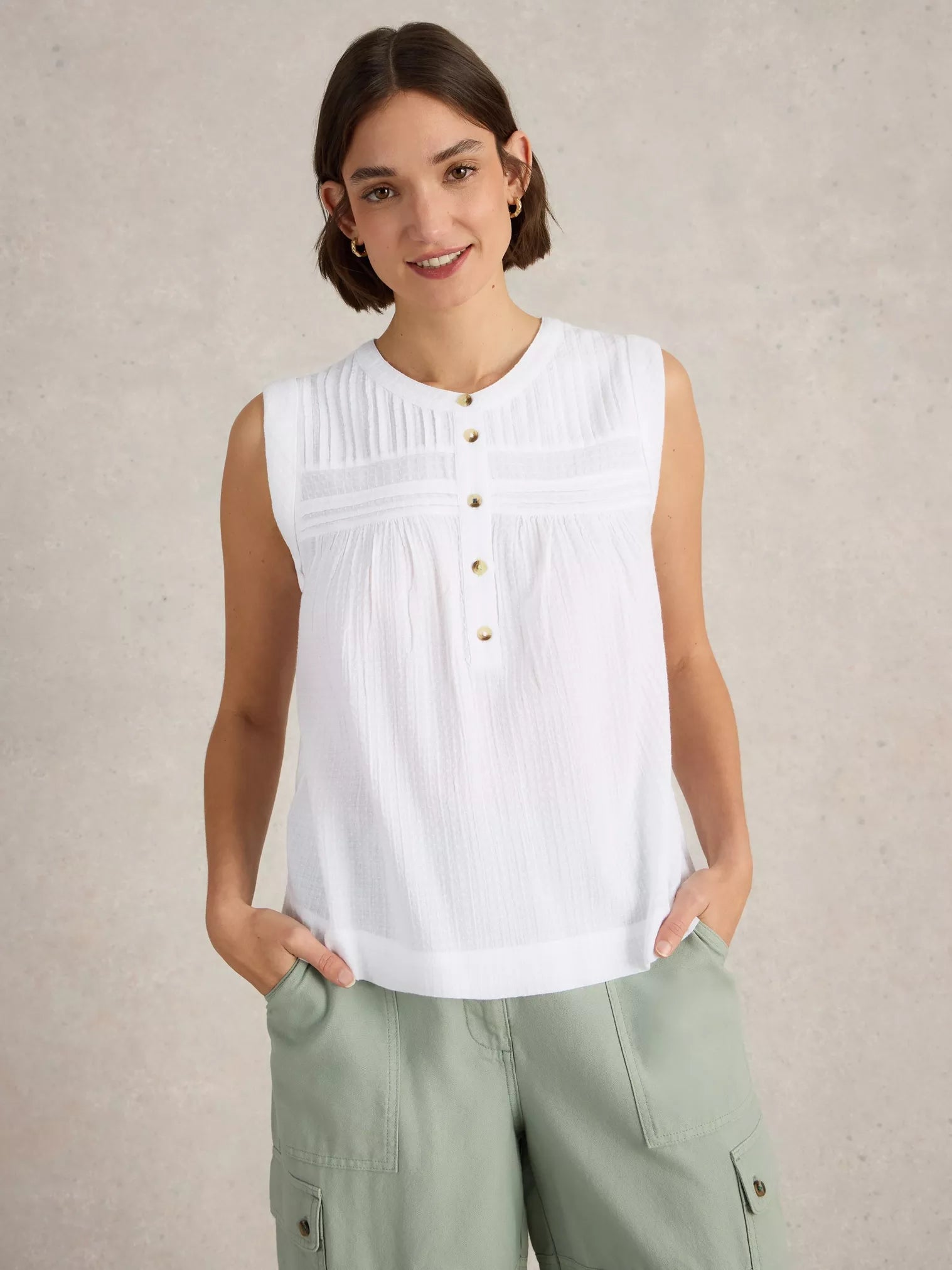 Isla Brilliant White Top for Women - Elegant Casual Blouse for Summer & Spring | Perfect for Office, Date Night & Vacation Outfits