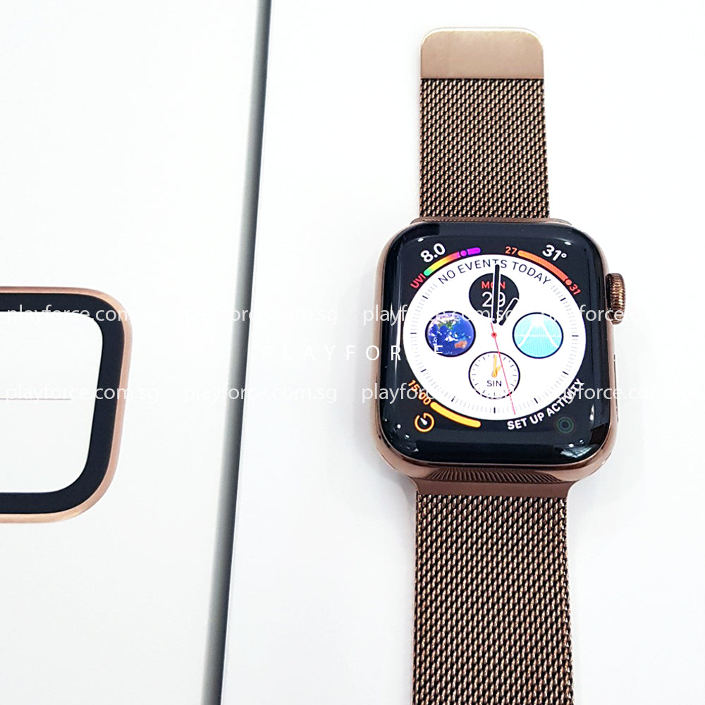 Apple Watch Series 4 40mm Stainless Steel with Cellular - Smartwatch for Fitness Tracking, Calls & Notifications - Perfect for Workouts, Business & Everyday Use