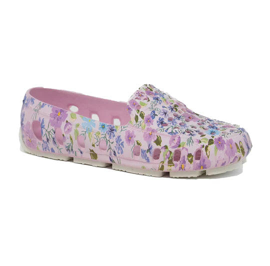 Women's Pink Floral Driving Loafers - Slip-On Comfort Shoes for Casual Outings, Work & Travel