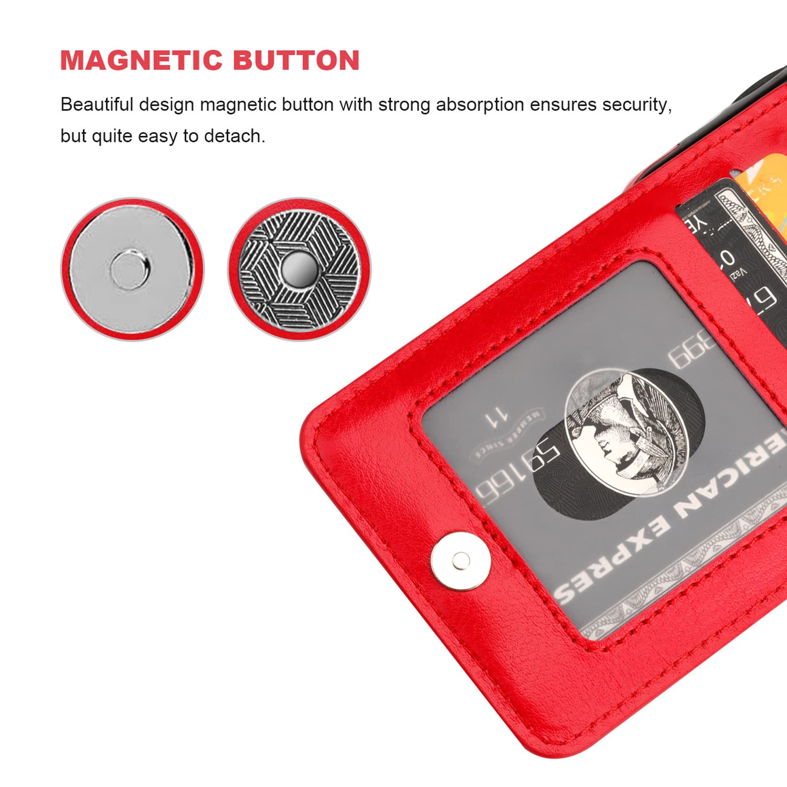 Premium Leather iPhone 12 Pro Max Wallet Case with Magnetic Clasp & Kickstand - Heavy Duty Protective Cover with Credit Card Holder (6.7 Inch, Red) | Perfect for Business Travel, Daily Commute & Hands-Free Viewing