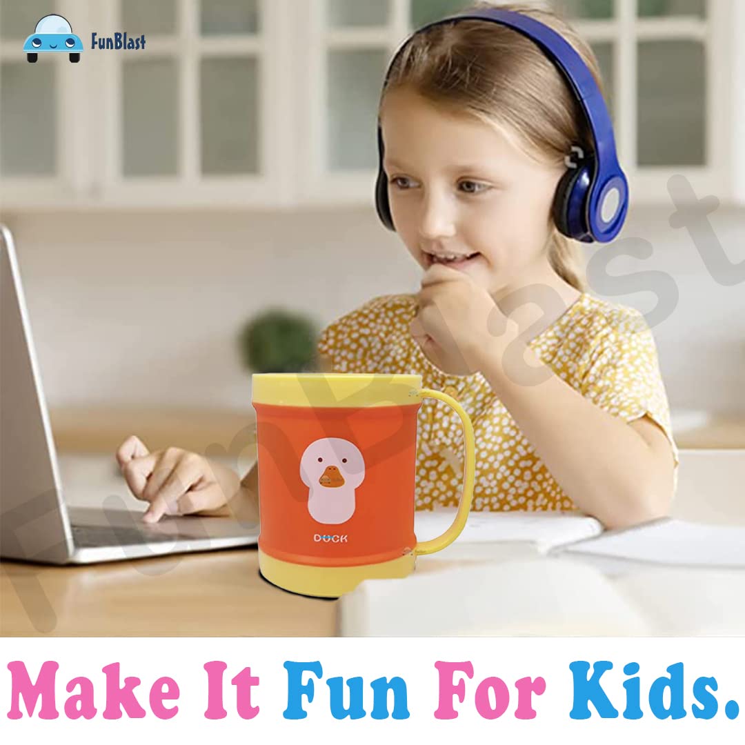 FunBlast Unbreakable Kids Milk Mug - 450ML Cartoon Drinking Cup for Boys & Girls, Best Birthday Gift for Children - Ideal for Home, School & Travel Use (Pack of 1)