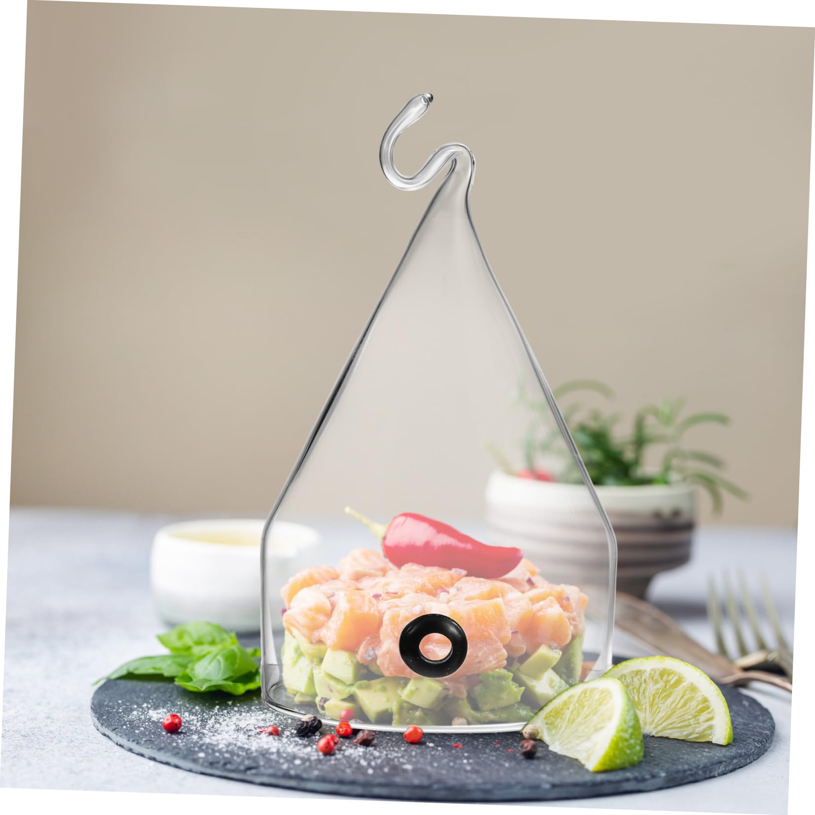 1 Pc Glass Cake Cover Dome - Transparent Dessert Display Cloche for Cakes, Bread, Pastries - Perfect for Bakery Showcase, Kitchen Storage & Party Serving