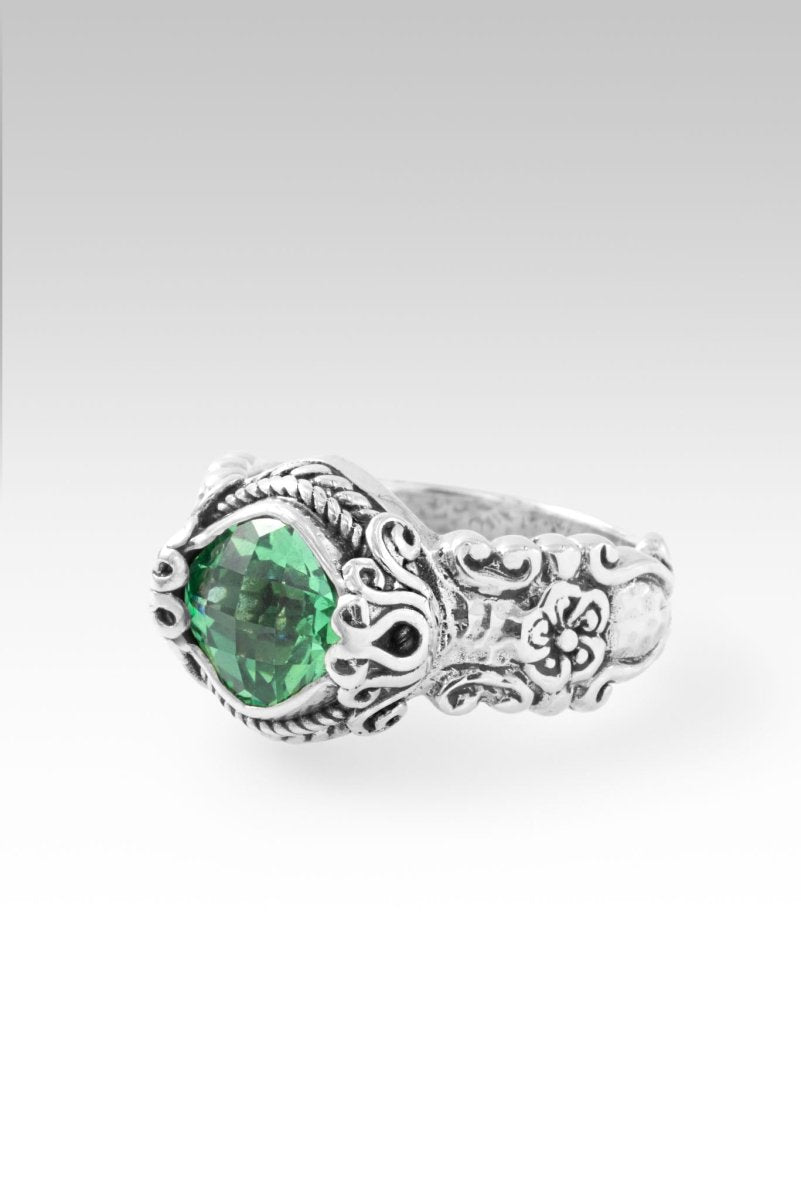 Blooming Joy Ring™ - Green Lab Created Sapphire for Women, Elegant Floral Engagement & Wedding Band - Perfect for Anniversary, Proposal, and Special Occasions