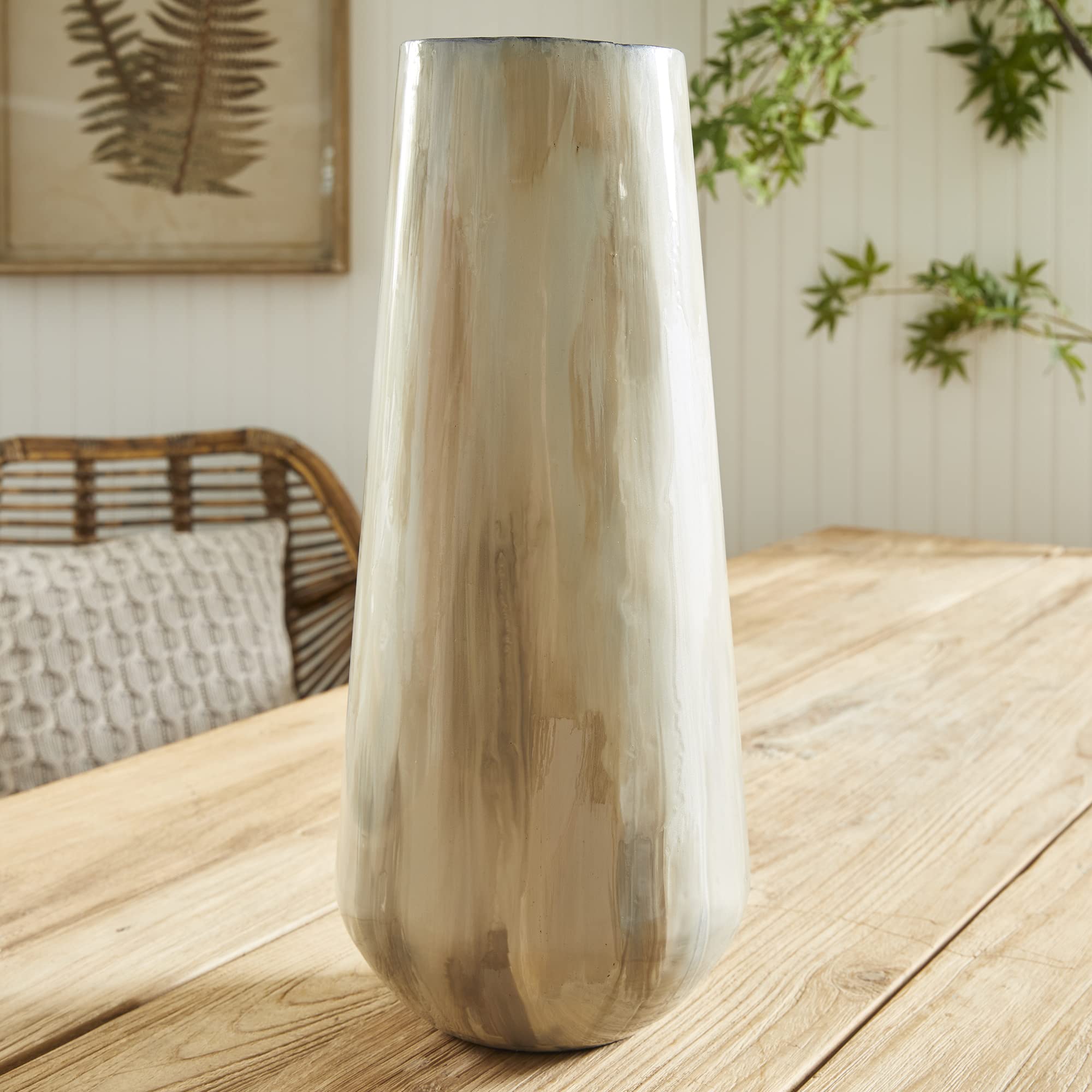 Napa Home & Garden Almeta Large White Pearl Vase - Elegant Floral Centerpiece for Weddings, Home Decor & Gift Giving