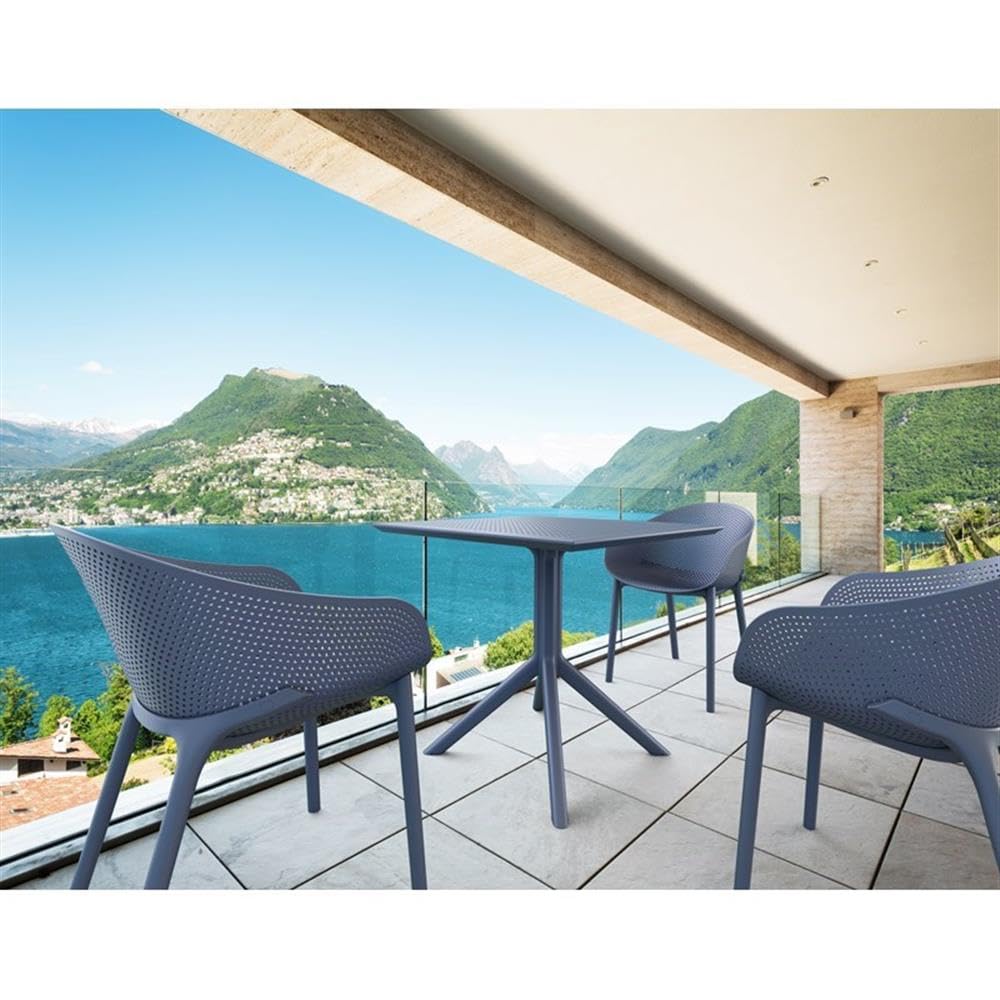 Dark Gray Compamia Sky Patio Dining Arm Chairs (Set of 2) - Outdoor Furniture for Garden, Balcony, and Terrace Dining