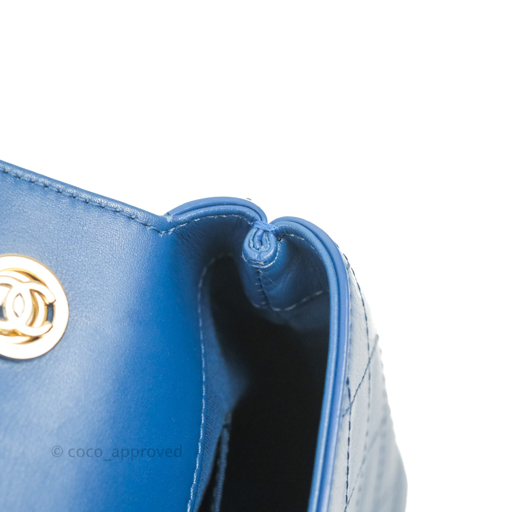 Chanel Blue Quilted Leather Small Frame Flap Bag - Luxury Crossbody Purse for Women, Perfect for Date Night & Evening Events
